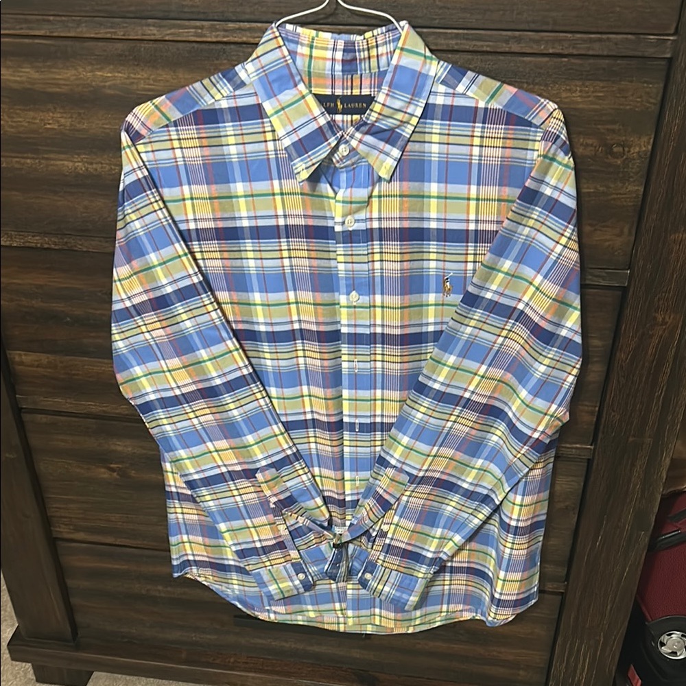Men's Blue Plaid Shirt